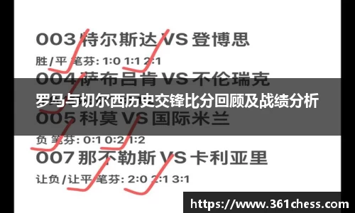 罗马与切尔西历史交锋比分回顾及战绩分析
